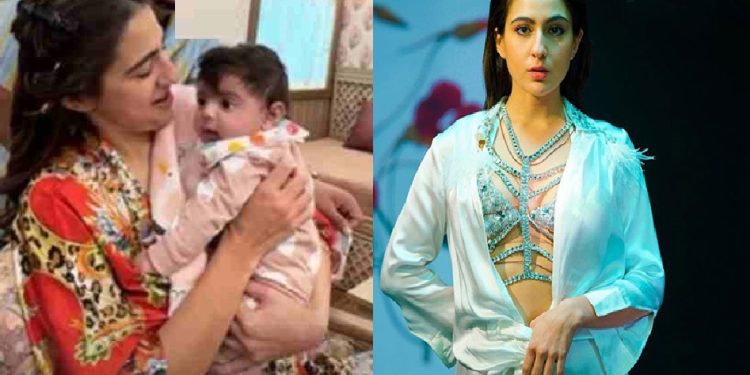 কোলে বাচ্চা নিয়েই মেকআপে বসেছেন সারা,শিশুটি কার?