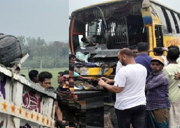 বাস-পিকআপের সংঘর্ষে নাটোরে পিকআপের চালক নিহত
