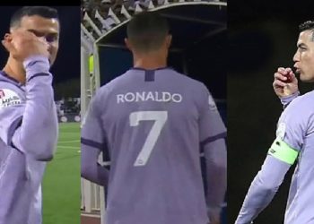 গোল না পেয়ে বেশ কয়েকবার মেজাজ হারালেন রোনালদো
