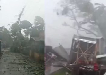 ঘূর্ণিঝড় মোখার তাণ্ডবে লন্ডভন্ড সেন্টমার্টিন