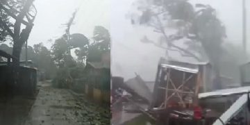 ঘূর্ণিঝড় মোখার তাণ্ডবে লন্ডভন্ড সেন্টমার্টিন