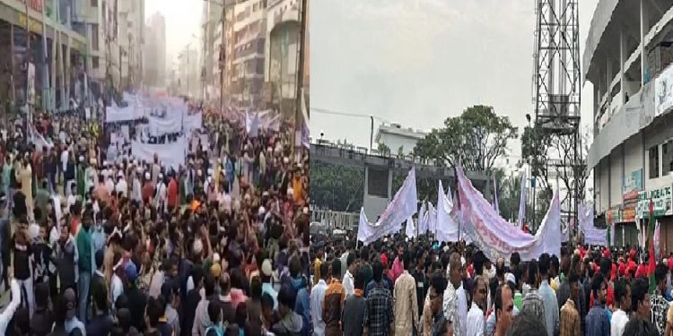 মহানগর উত্তর ও দক্ষিণ বিএনপির আয়োজনে রাজধানীতে গণমিছিল