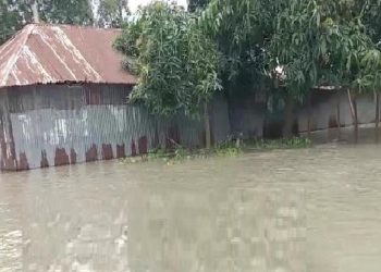 বগুড়ায় যমুনার পানি বিপৎসীমার উপর দিয়ে প্রবাহিত হচ্ছে