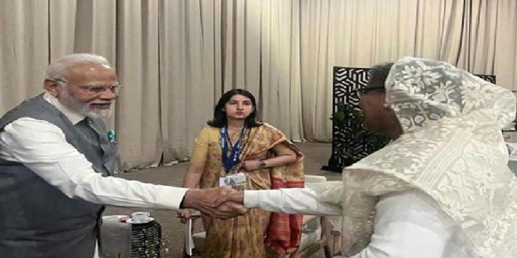 ব্রিকস সম্মেলনে প্রধানমন্ত্রী‌ শেখ হাসিনাকে শু‌ভেচ্ছা জানা‌লেন ভারতের প্রধানমন্ত্রী নরেন্দ্র মোদি