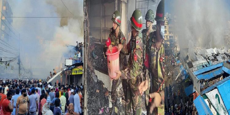 মোহাম্মদপুর কৃষি মার্কেটে আগুনে প্রায় পাঁচ শতাধিক দোকান পুড়ে ছাই