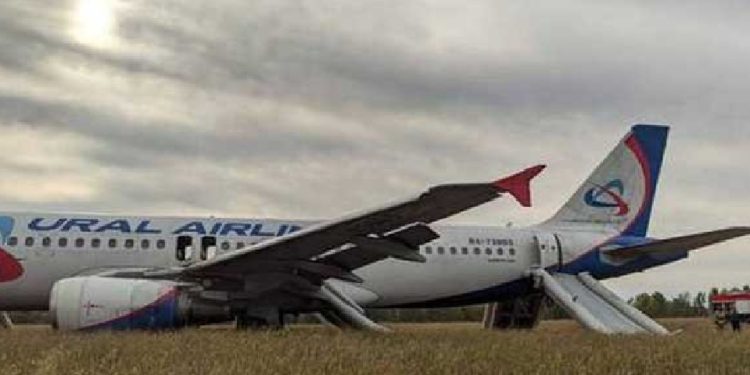 যান্ত্রিক ত্রুটির কারণে ১৭০ যাত্রী নিয়ে শস্য খেতে রুশ বিমানের জরুরি অবতরণ