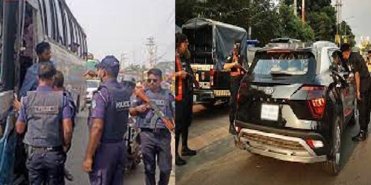চলছে ঢাকার প্রবেশমুখে র‍্যাব-পুলিশের তল্লাশি