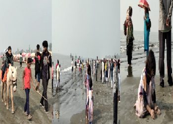 সাগরকন্যা কুয়াকাটা সমুদ্র সৈকতে ভিড় জমিয়েছে হাজারো পর্যটক