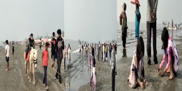 সাগরকন্যা কুয়াকাটা সমুদ্র সৈকতে ভিড় জমিয়েছে হাজারো পর্যটক