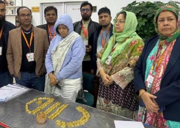 শাহজালালে ৬ কোটি ৫৭ লাখ ৩৬ হাজার টাকার সোনা জব্দ,যাত্রী আটক