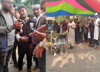 পটুয়াখালীতে প্যারোলে মুক্তি নিয়ে ডান্ডাবেড়ী পায়ে বাবার জানাজায় ছাত্রদল নেতা