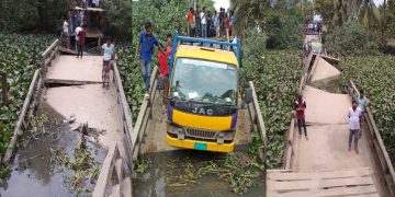 মহিপুরে ব্রিজ ভেঙে খালে, ভোগান্তিতে পর্যটক সহ ৫ গ্রামের মানুষ