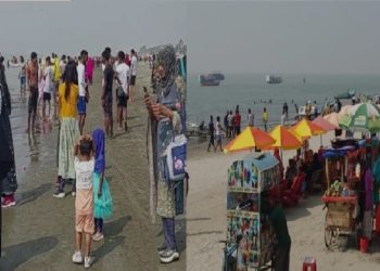 বিশ্ব ভালোবাসা দিবসে কুয়াকাটায় পর্যটকের ভীড়