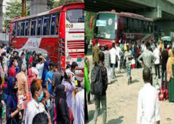 রাজধানী ছাড়ছে মানুষ, বাস কাউন্টারে উপচে পড়া ভিড়