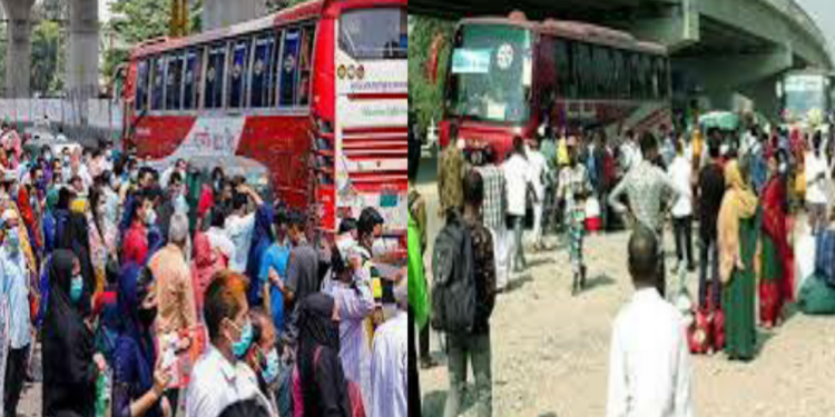 রাজধানী ছাড়ছে মানুষ, বাস কাউন্টারে উপচে পড়া ভিড়