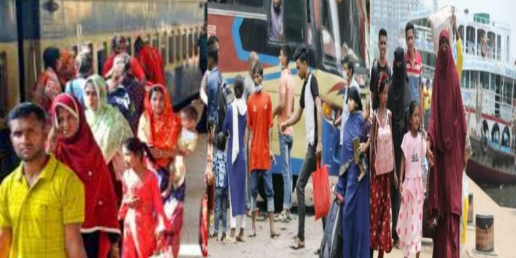 ঈদের ছুটি শেষে ঢাকায় ফিরছেন নগরবাসী