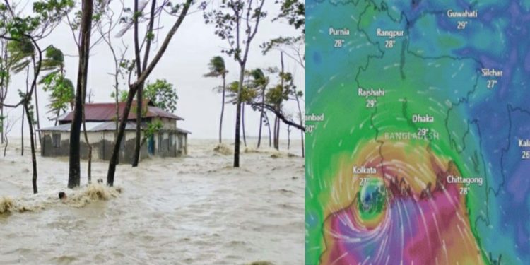 ঘূর্ণিঝড় রেমাল এর প্রভাবে বিদ্যুৎ নেই পুরো বাগেরহাটে, জলোচ্ছ্বাসে প্লাবিত নিম্নাঞ্চল