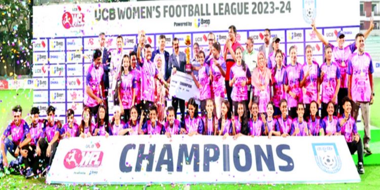 মেয়েদের লিগে এবার অপরাজিত চ্যাম্পিয়ন নাসরিন একাডেমি