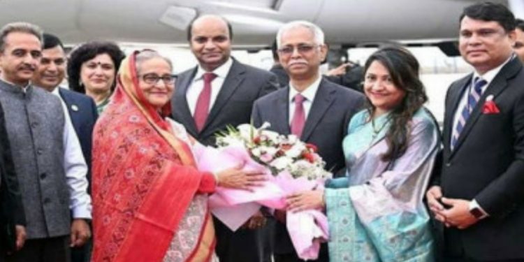 নয়াদিল্লি পৌঁছেছেন  প্রধানমন্ত্রী শেখ হাসিনা