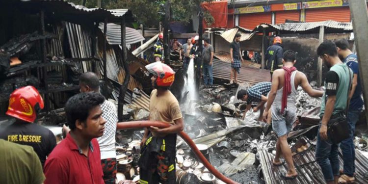 মির্জাপুরে ভয়াবহ অগ্নিকান্ডে কোটি কোটি টাকার ক্ষয়ক্ষতি
