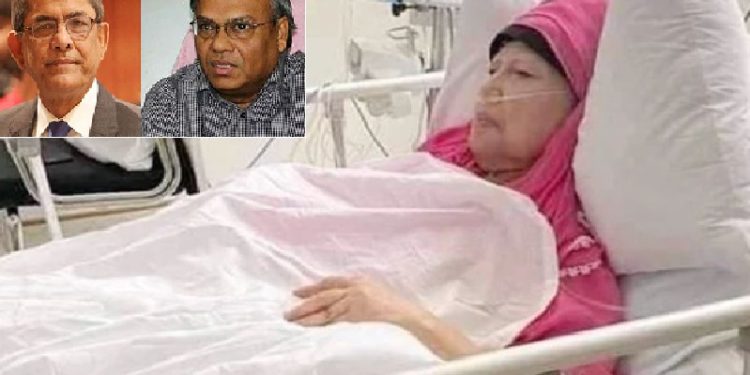 বিএনপি চেয়ারপারসন খালেদা জিয়াকে দেখতে হাসপাতালে গেলেন ফখরুল-রিজভী