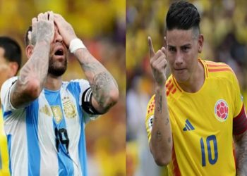 ২-১ গোলে আর্জেন্টিনাকে হারিয়েছে কলম্বিয়া