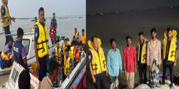নিষেধাজ্ঞা অমান্য করে ইলিশ শিকার,আটক- ২২