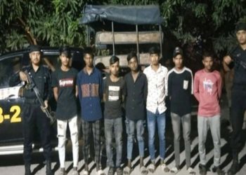 অস্ত্রসহ ৭ ছিনতাইকারী আটক