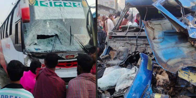 টাঙ্গাইলের মধুপুরে বাস-পিকআপ সংঘর্ষে নিহত- ৪