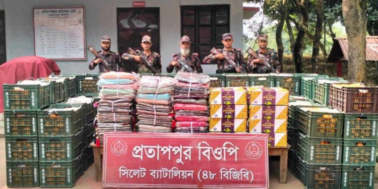 কোটি টাকার ভারতীয় পণ্য জব্দ সিলেট সীমান্তে