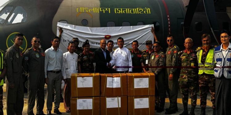 ত্রাণ, ওষুধ ও উদ্ধারকারী দলসহ তিনটি বিমান মিয়ানমারে পৌঁছেছে