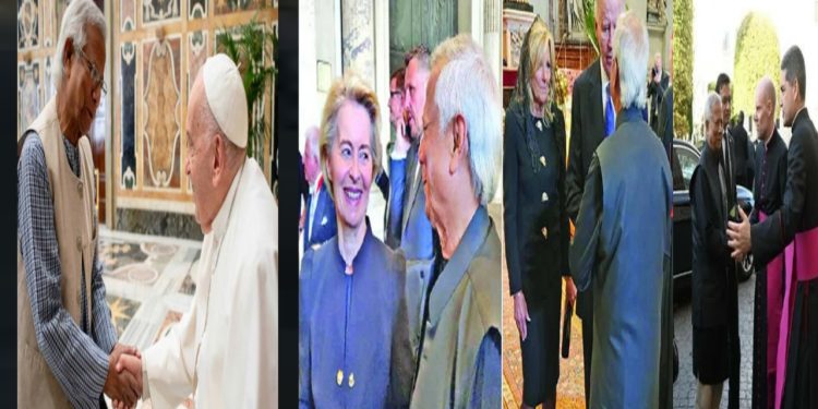 পোপ ফ্রান্সিসকে শেষ শ্রদ্ধা জানানোর অনুষ্ঠানে বিশ্বনেতাদের সঙ্গে ড. মুহাম্মদ ইউনূস