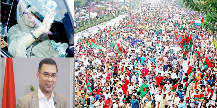বিএনপি চেয়ারপারসন বেগম খালেদা জিয়াকে স্বাগত জানাতে আসা সবাইকে তারেক রহমানের ধন্যবাদ