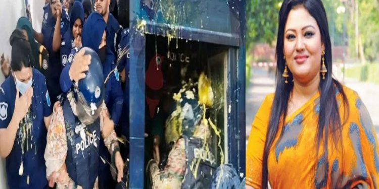 আদালত পাড়ায় মমতাজের ওপর বৃষ্টির মতো ডিম নিক্ষেপ