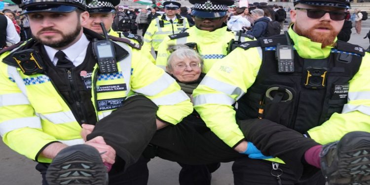 লন্ডনে ‘প্যালেস্টাইন অ্যাকশন’ বিক্ষোভ থেকে গ্রেপ্তার পাঁচশ’র অধিক